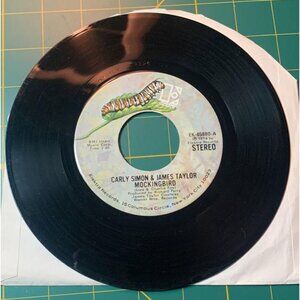 Carly Simon & James Taylor 45 RPM Vinyl Record - Grownup & Mockingbird
